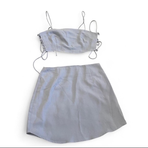 Forever 21 Dresses & Skirts - Forever 21 Light Gray Two-Piece Mini Skirt Set